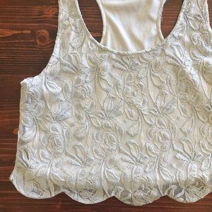 LC Lauren Conrad lace racer back crop